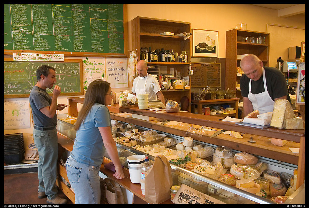 Shopping at the Cheese Board, Berkeley. Berkeley, California, USA