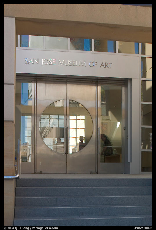 Entrance of the San Jose Museum of Art. San Jose, California, USA