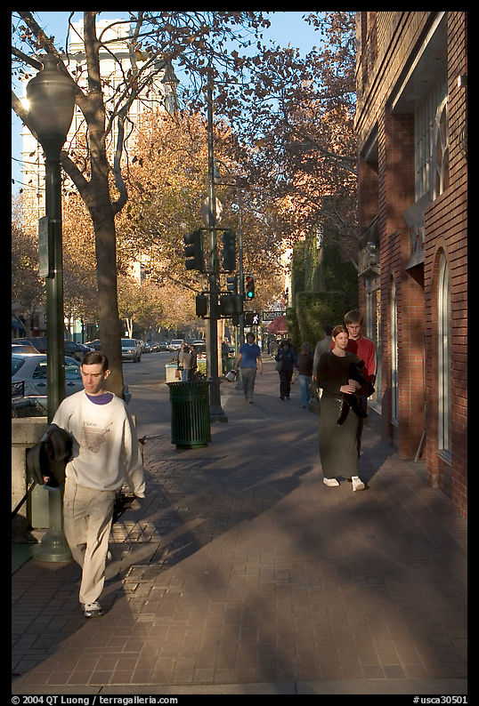 University avenue, the main street. Palo Alto, SF Bay area, California, USA