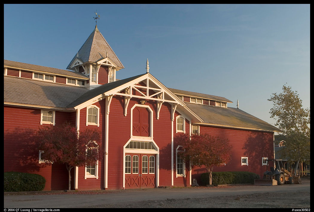 Red Barn, late afternoon. Stanford University, SF Bay area, California, USA