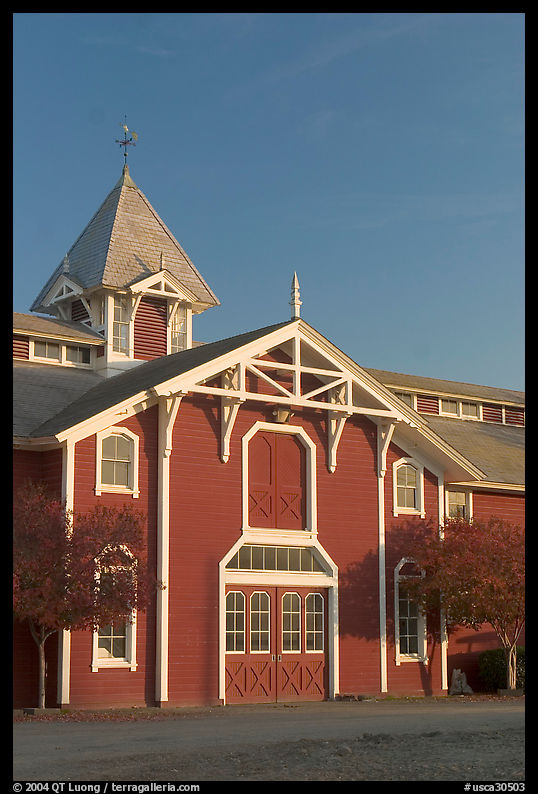 Red Barn, late afternoon. Stanford University, SF Bay area, California, USA