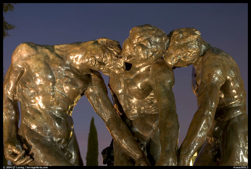 Detail of Rodin sculpture in the Rodin sculpture garden. Stanford University, SF Bay area, California, USA