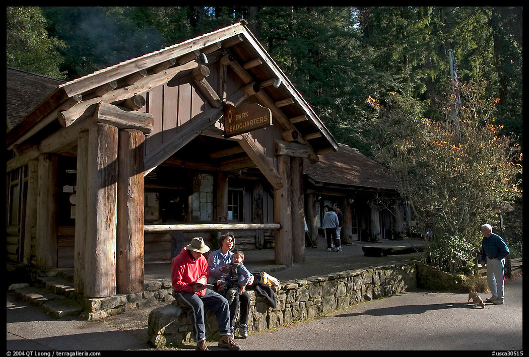 Park headquarters, afternoon. Big Basin Redwoods State Park, SF Bay area, California, USA