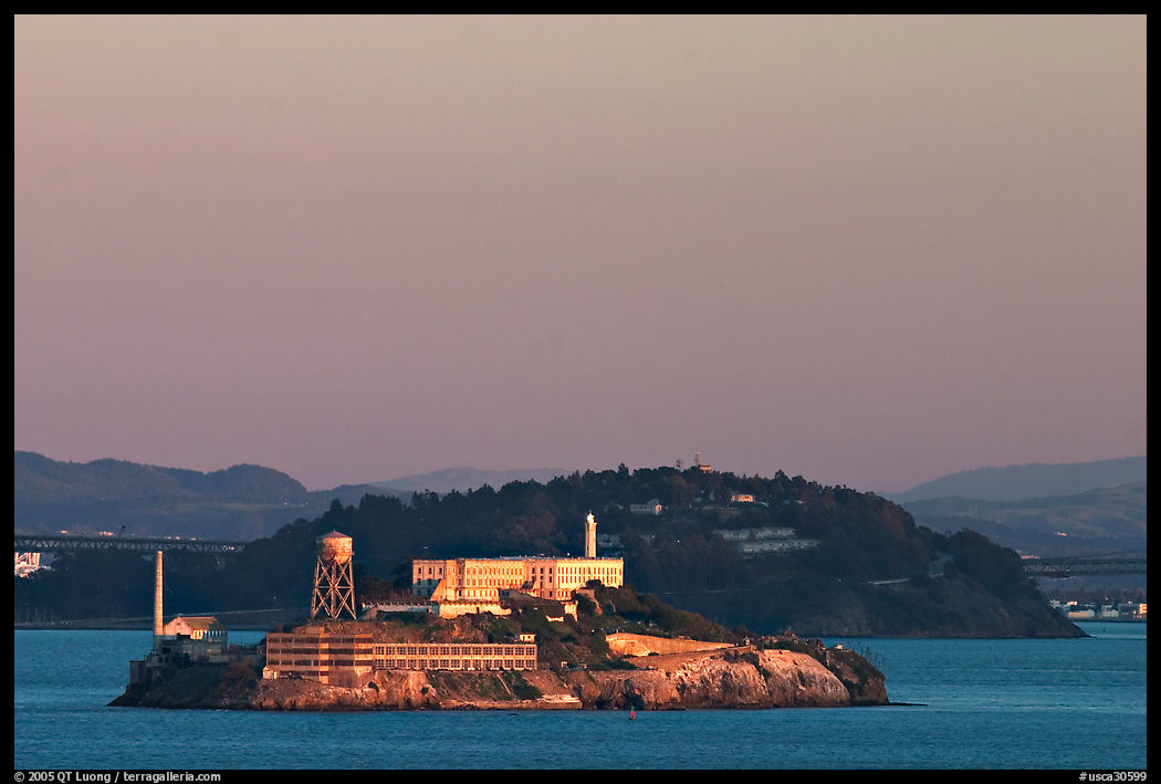 Alcatraz Island at sunset. San Francisco, California, USA