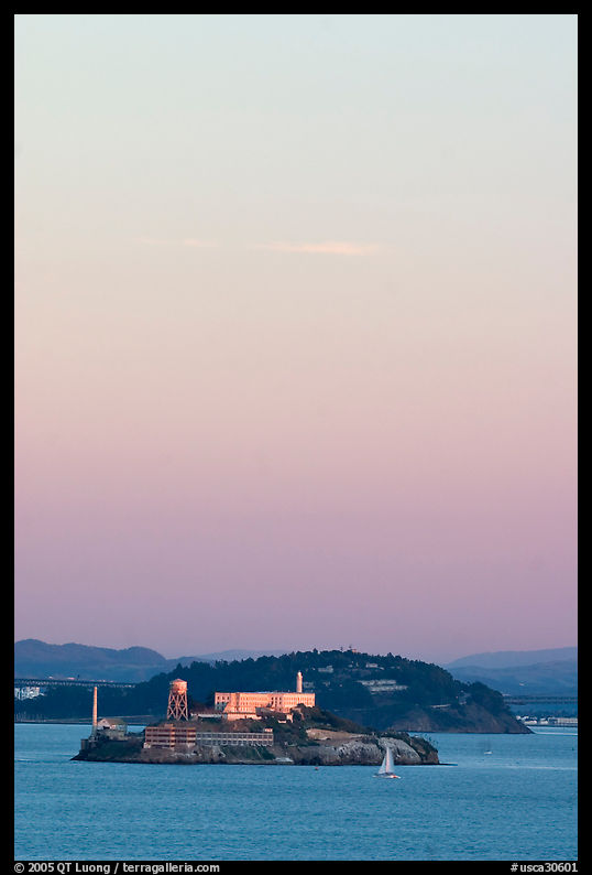 Alcatraz and Yerba Buena Islands, sunset. San Francisco, California, USA