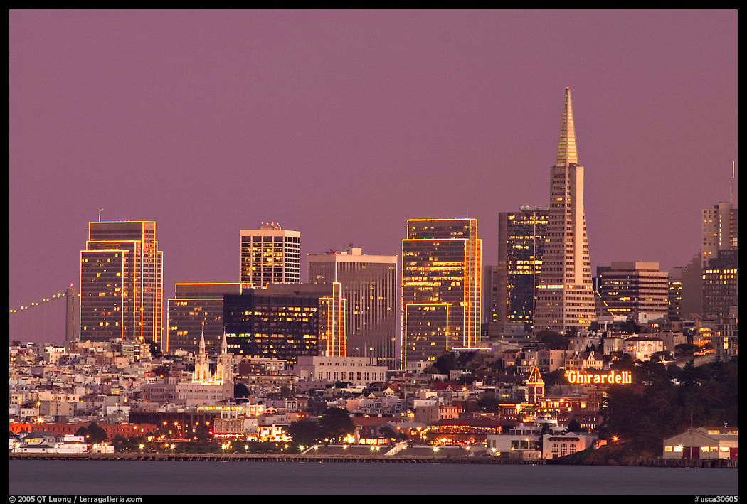 Skyline at dusk. San Francisco, California, USA