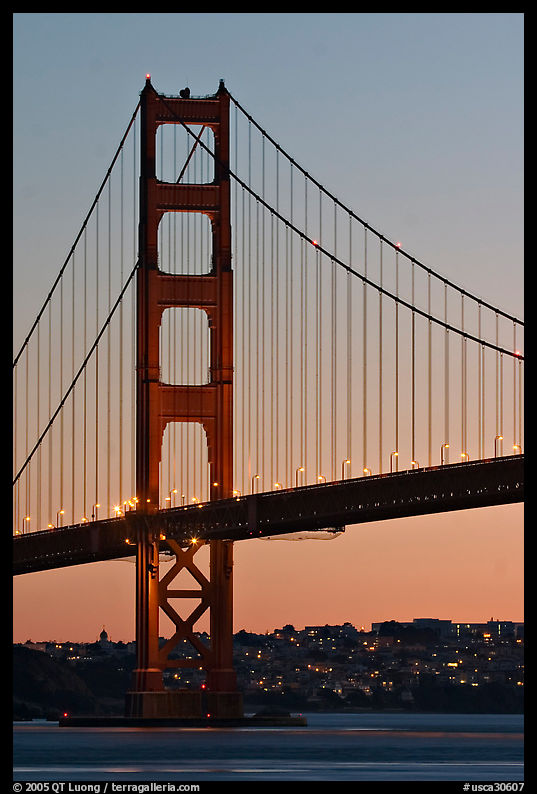 Golden Gate Bridge, sunset. San Francisco, California, USA