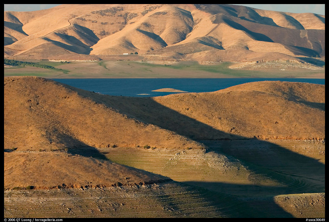 Hills in summer and San Luis Reservoir. California, USA