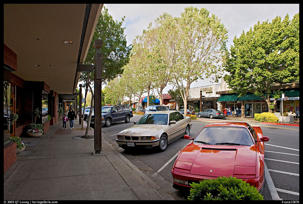 Ferarri on Santa Cruz avenue. Menlo Park, SF Bay area, California, USA