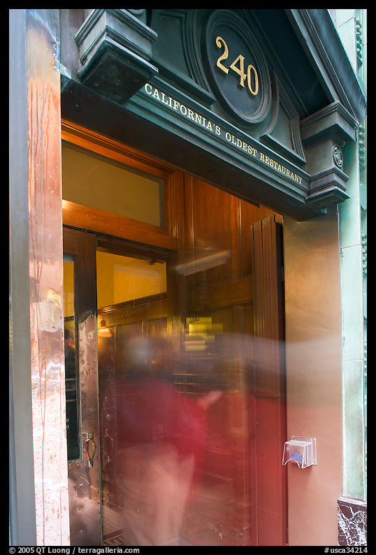 Entrance of California's older restaurant. San Francisco, California, USA