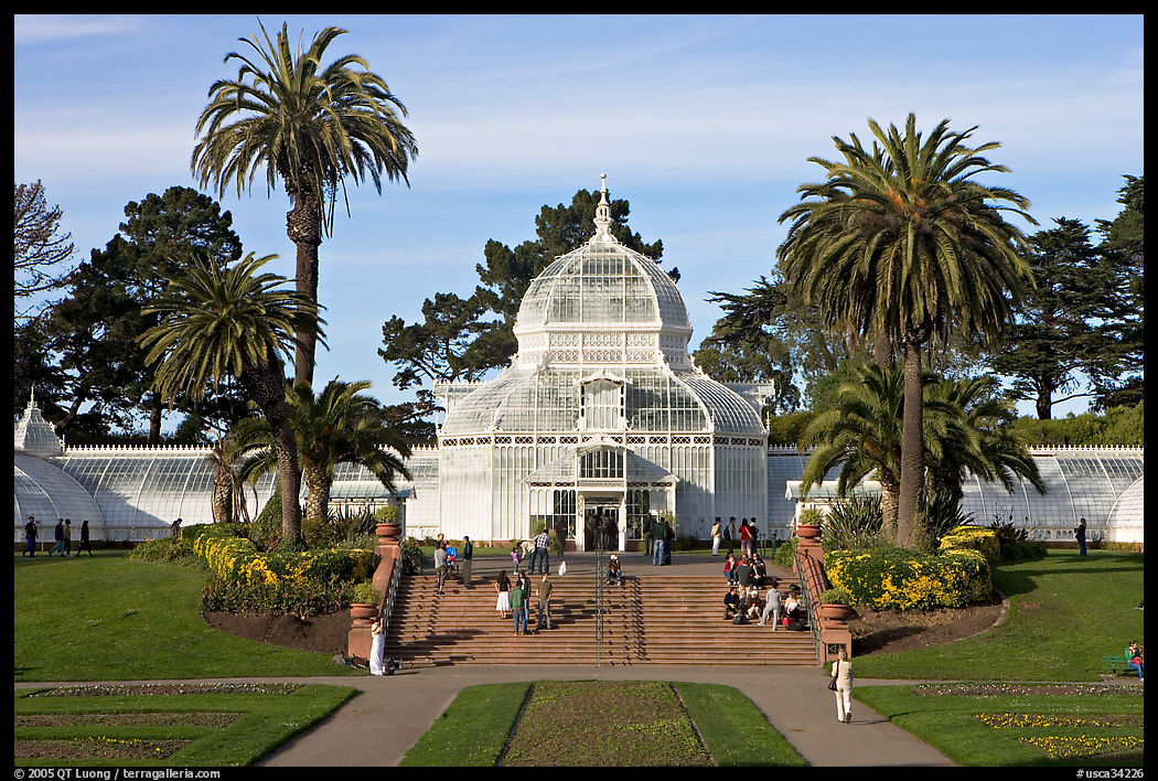 Conservatory of Flowers and lawn, afternoon. San Francisco, California, USA