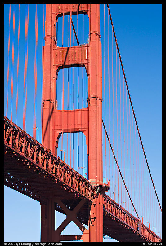 Golden Gate Bridge pillar. San Francisco, California, USA