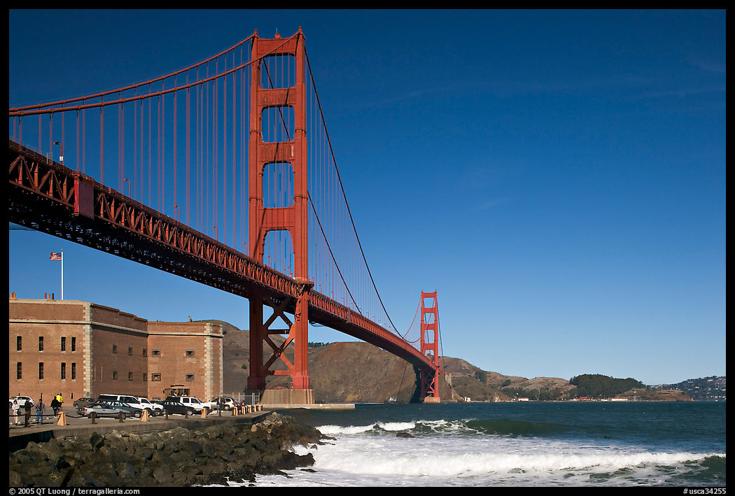 Fort Point and Golden Gate Bridge. San Francisco, California, USA