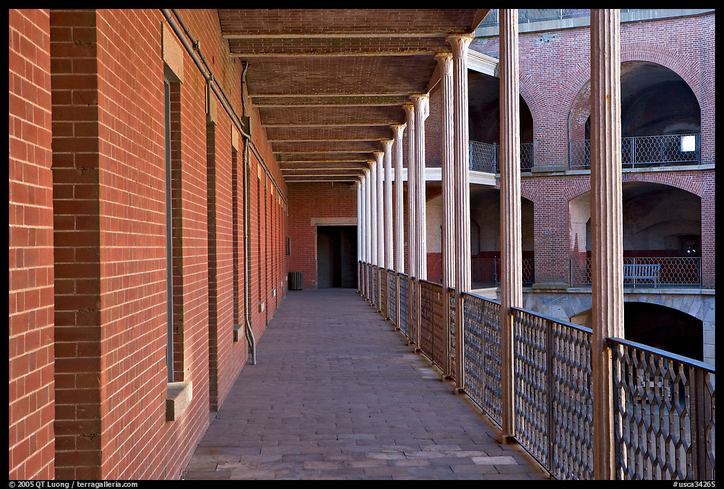 Gallery in Fort Point National Historical Site. San Francisco, California, USA