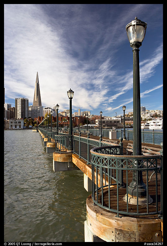Pier 7 and city skyline. San Francisco, California, USA