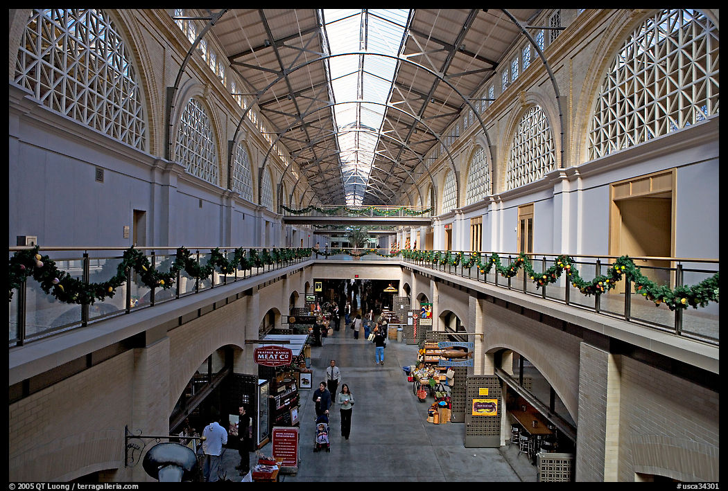 Central nave  of the renovated Ferry building. San Francisco, California, USA