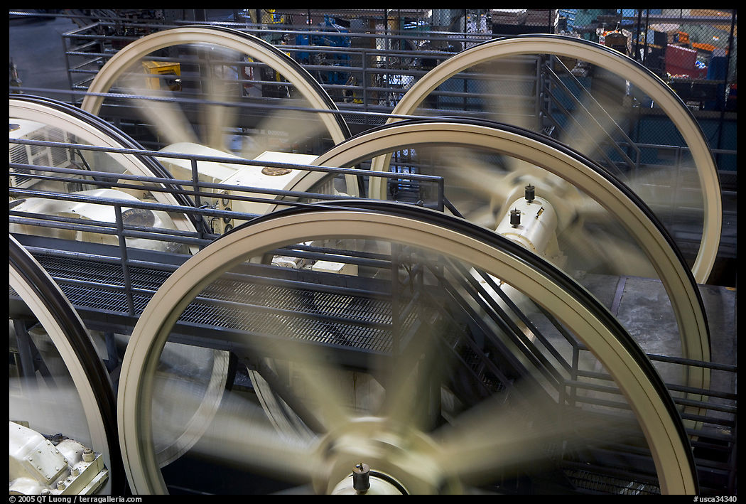 Detail of winding machine. San Francisco, California, USA