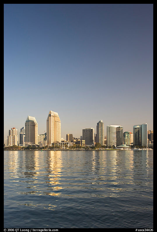Skyline from across the harbor,  Coronado. San Diego, California, USA