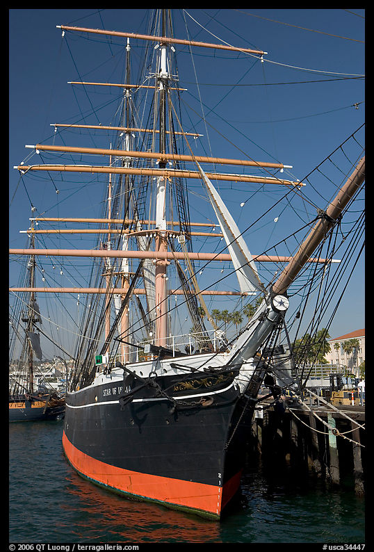 Star of India square-rigged ship, Maritime Museum. San Diego, California, USA