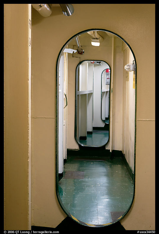 Corridor, USS Midway. San Diego, California, USA