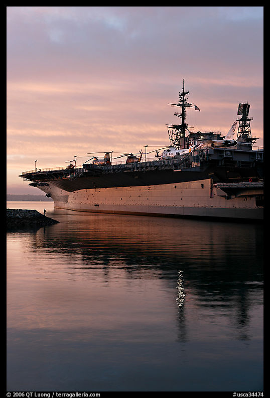 USS Midway, the longest serving aircraft carrier. San Diego, California, USA
