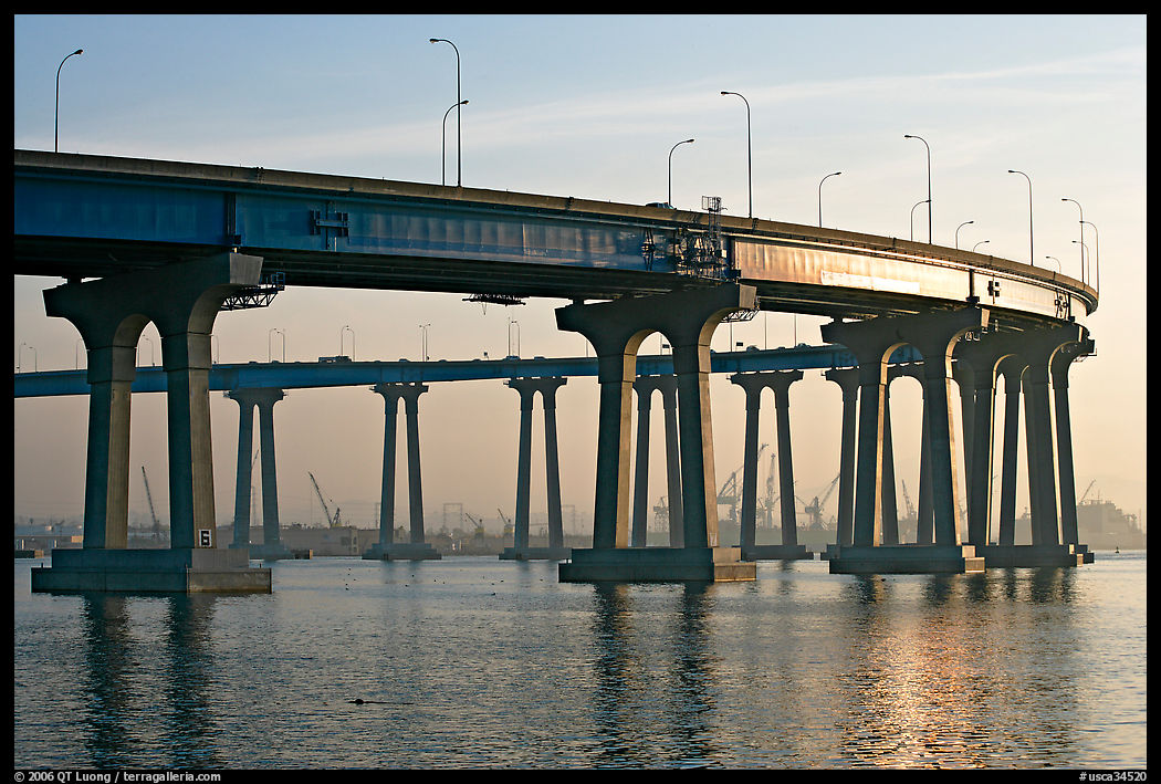 San Diego-Coronado Bay Bridge, early morning. San Diego, California, USA