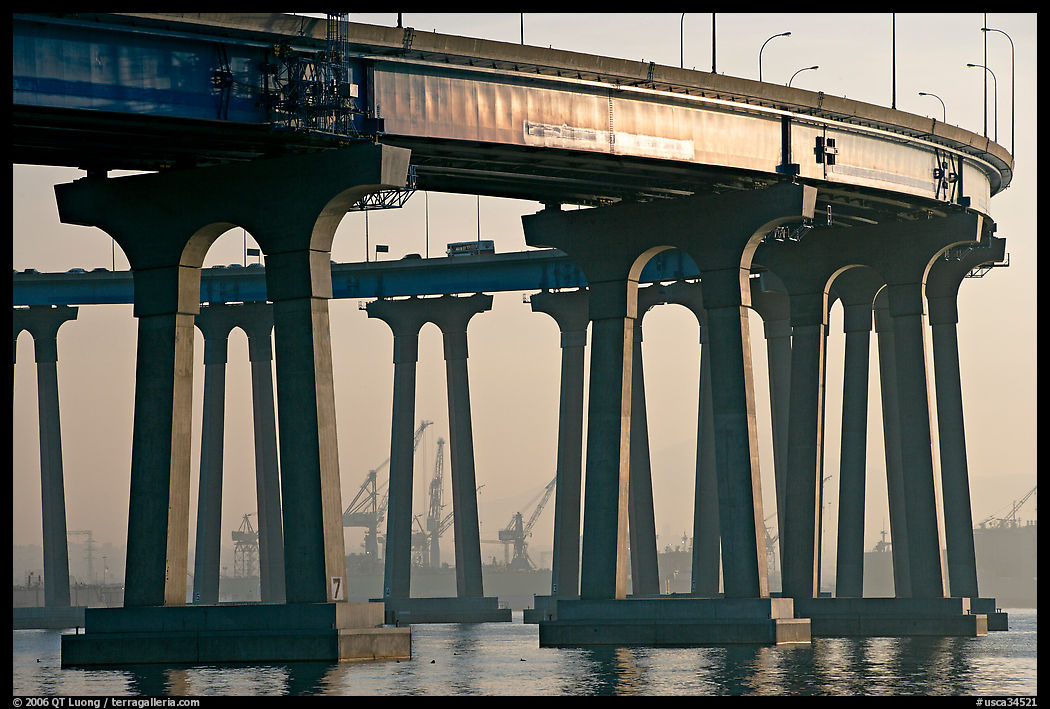 Pilars of the Bay Bridge, Coronado. San Diego, California, USA
