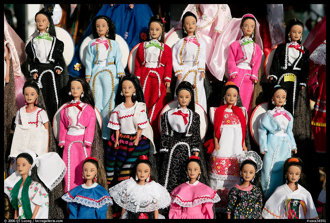 Mexican style dolls, Old Town. San Diego, California, USA
