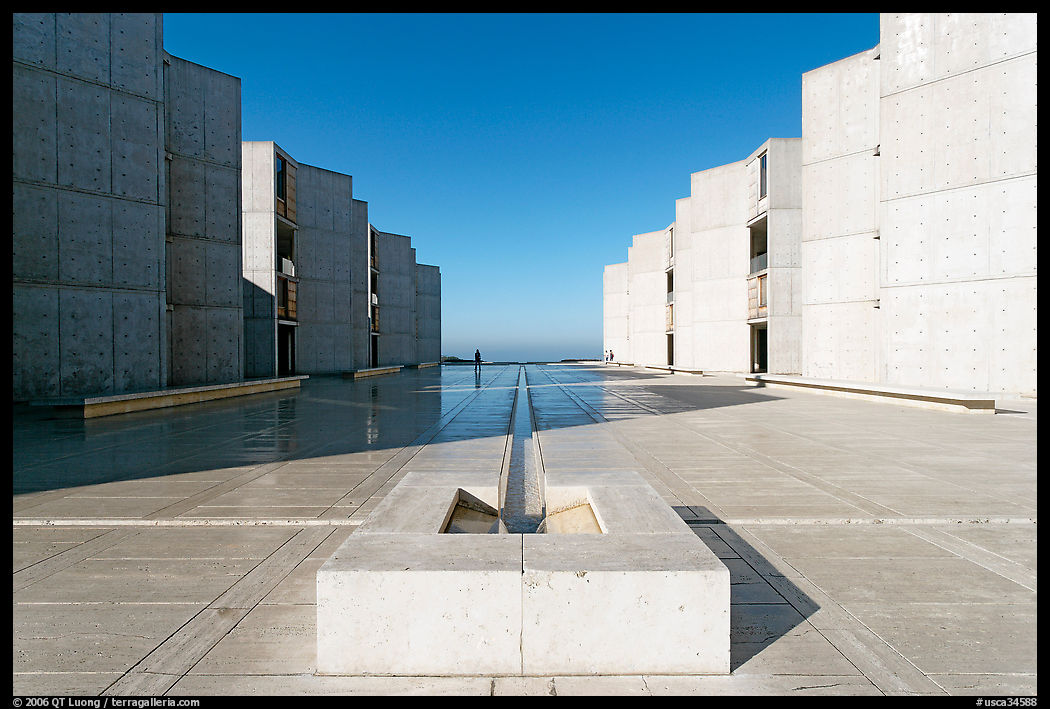Salk Institute, designed by Louis Kahn. La Jolla, San Diego, California, USA
