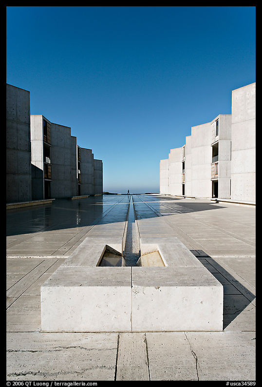 Salk Institute for biological studies designed by Louis Kahn, morning. La Jolla, San Diego, California, USA