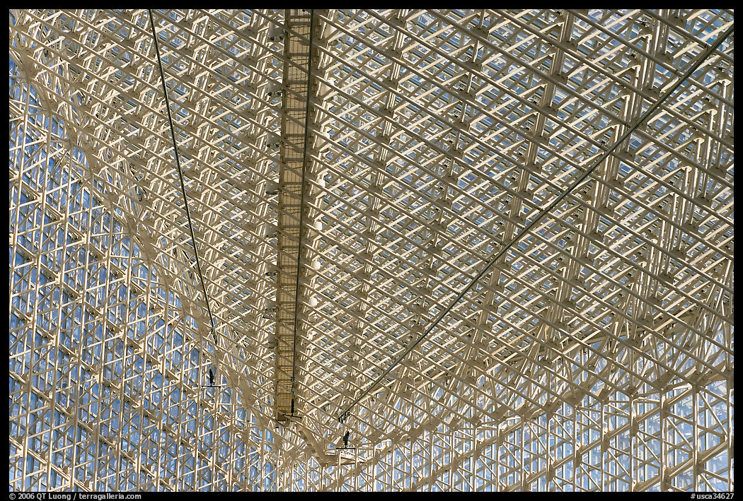 Some of the 10661 windows of the Crystal Cathedral from inside. Garden Grove, Orange County, California, USA