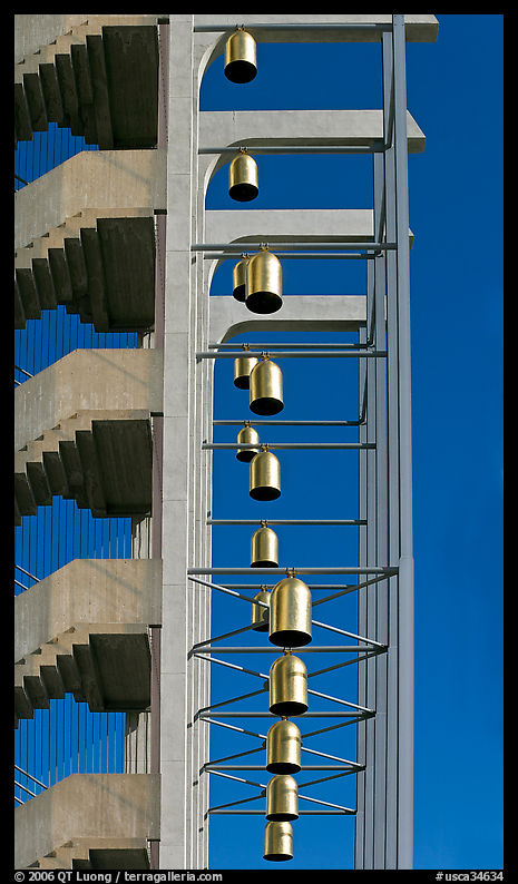 Bells in the Crystal Cathedral campus. Garden Grove, Orange County, California, USA