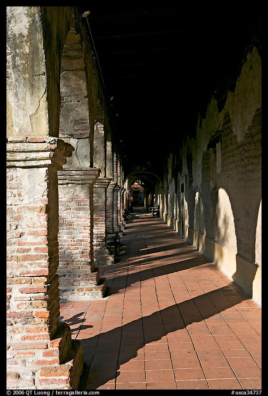 Corridor. San Juan Capistrano, Orange County, California, USA
