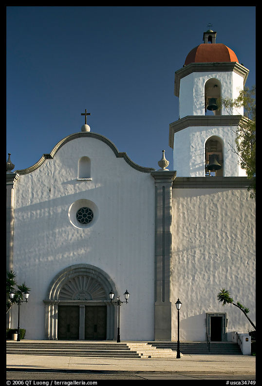 Mission basilica,  afternoon. San Juan Capistrano, Orange County, California, USA