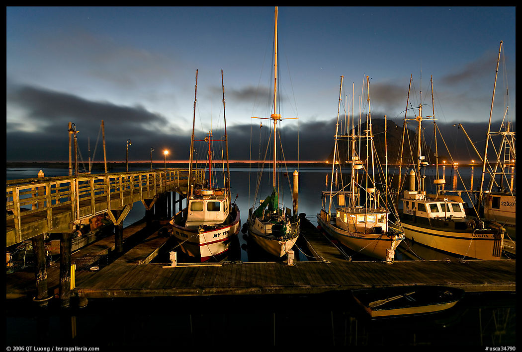 Harbor at dusk. Morro Bay, USA