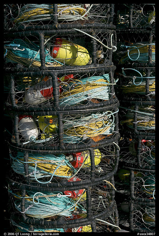 Crab traps close-up. Morro Bay, USA