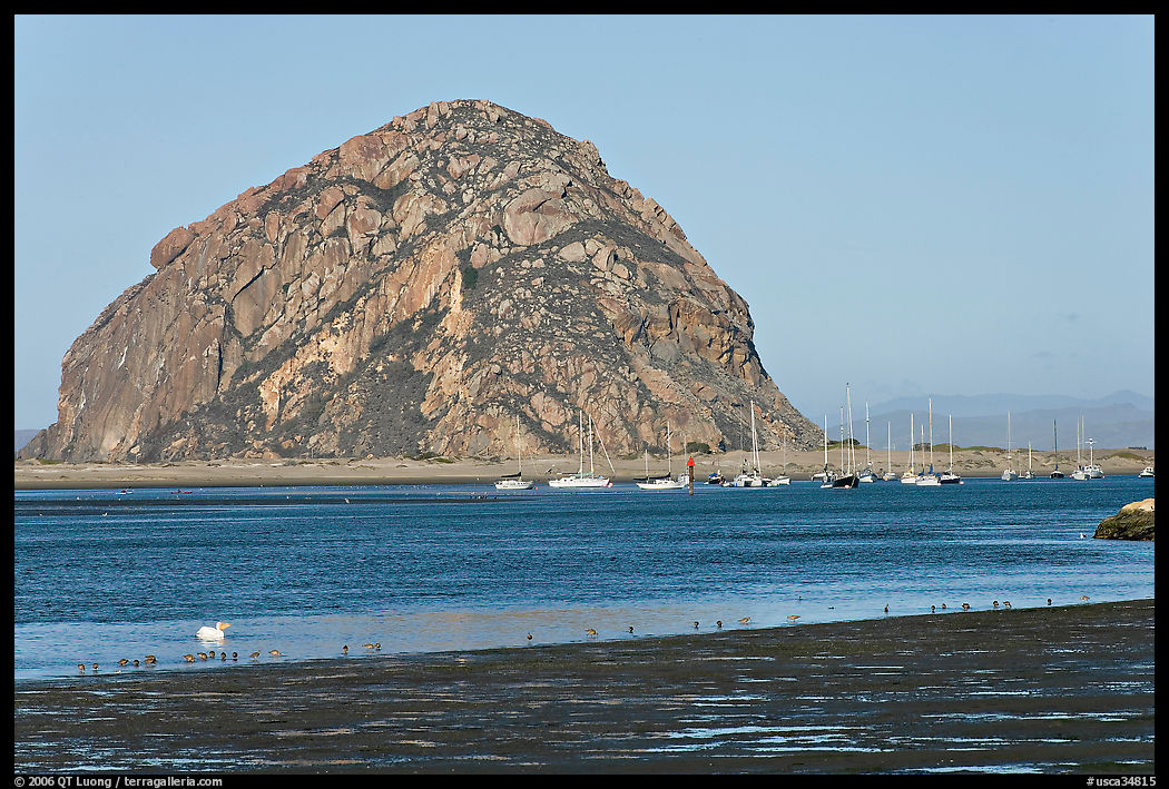 Yachts and Morro Rock. Morro Bay, USA