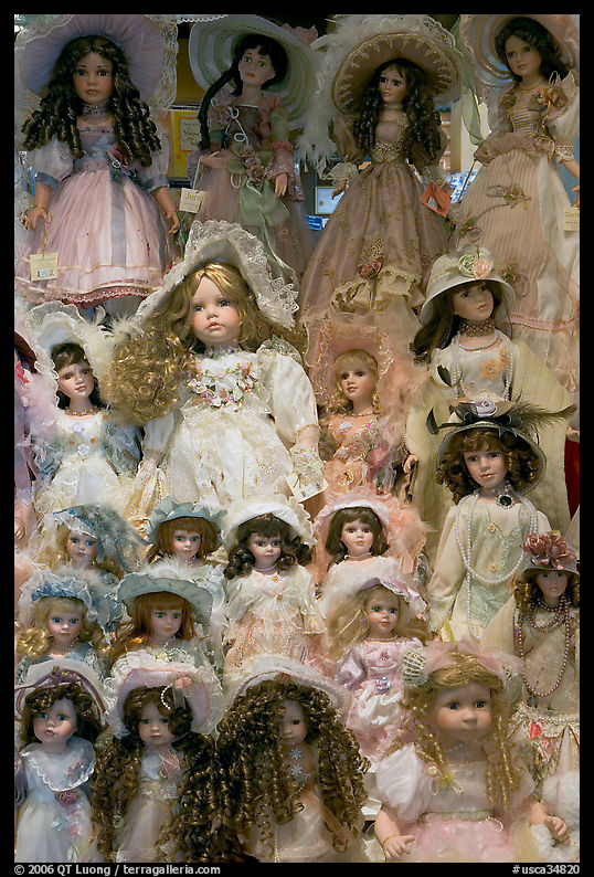 Danish dolls at Andersen gift shop. California, USA