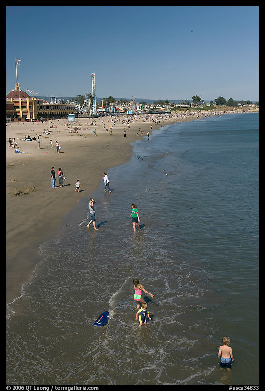 Children playing on the beach. Santa Cruz, California, USA