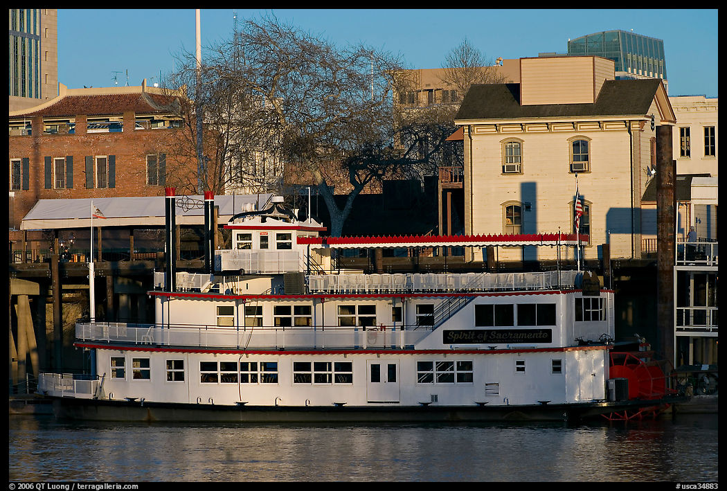 Spirit of Sacramento riverboat,  late afternoon. Sacramento, California, USA