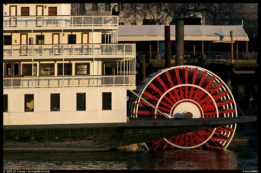 Paddle Wheel of the steamer  Delta King. Sacramento, California, USA