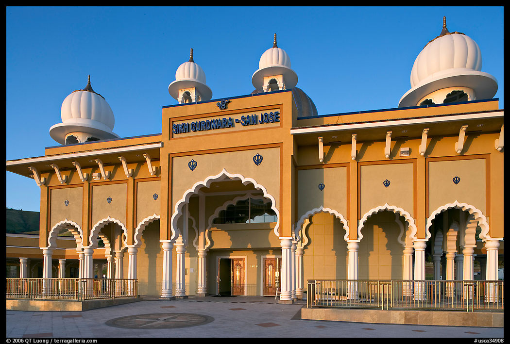 Sikh Gurdwara Temple, afternoon. San Jose, California, USA