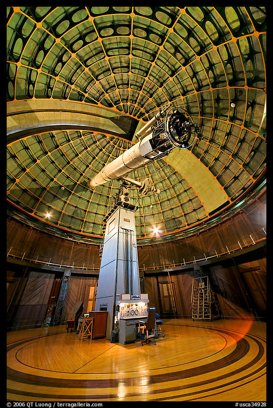 Refractive telescope, Lick obervatory. San Jose, California, USA
