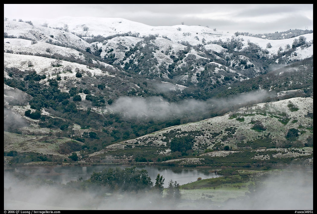 Joseph Grant Park and Mount Hamilton Range with snow. San Jose, California, USA