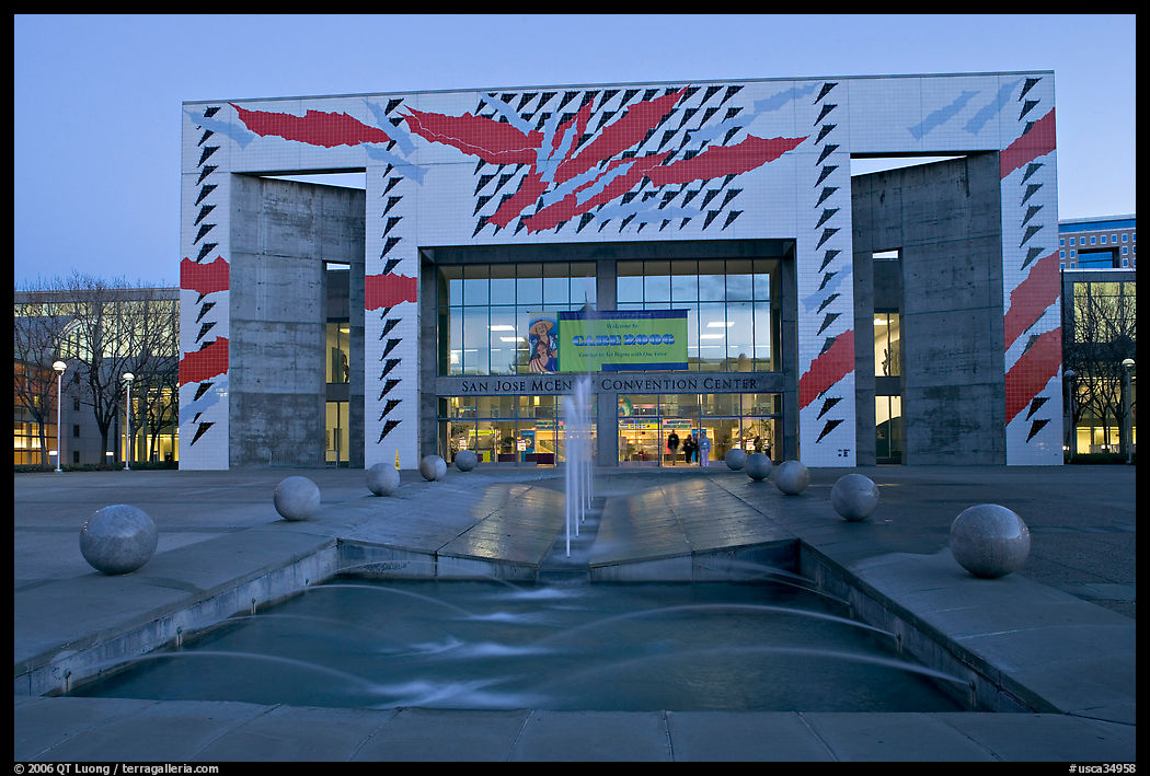 Convention center at dusk. San Jose, California, USA