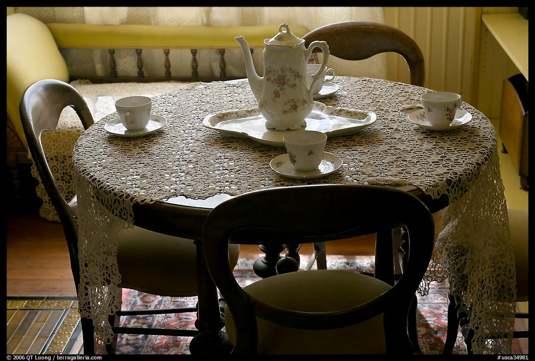 Dining table. Winchester Mystery House, San Jose, California, USA