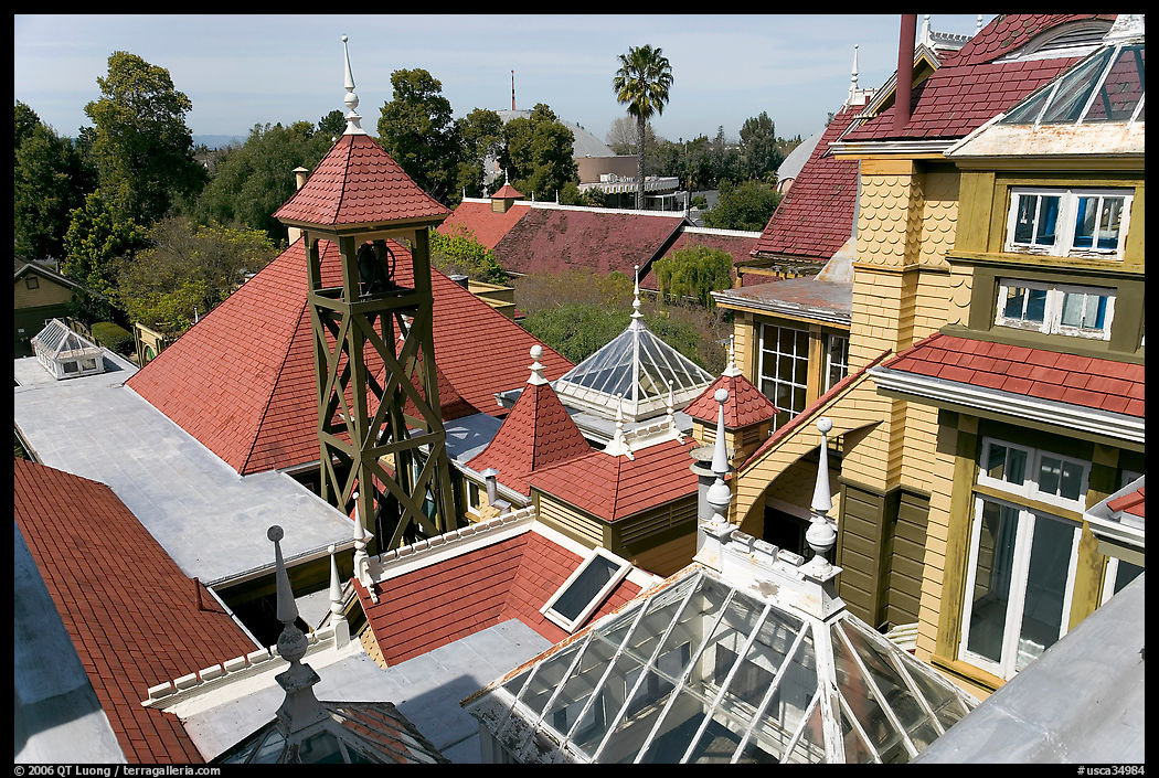 Rooftops. Winchester Mystery House, San Jose, California, USA
