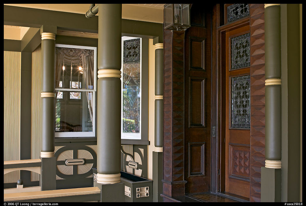 Entrance porch. Winchester Mystery House, San Jose, California, USA