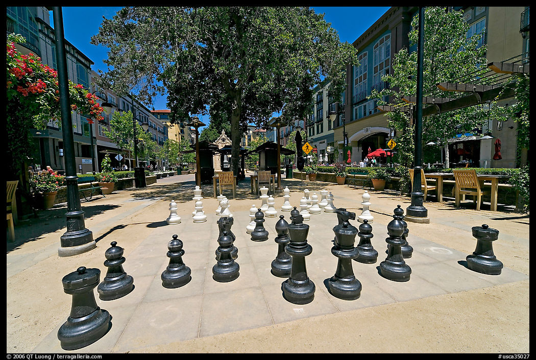 Giant Chess set, Santana Row. San Jose, California, USA