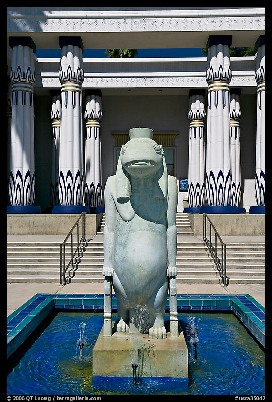 Statue of Taweret, egyptian hippo goddess of fertility, Rosicrucian Museum. San Jose, California, USA